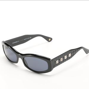 CHANEL Black Sunglasses with Silver Accents